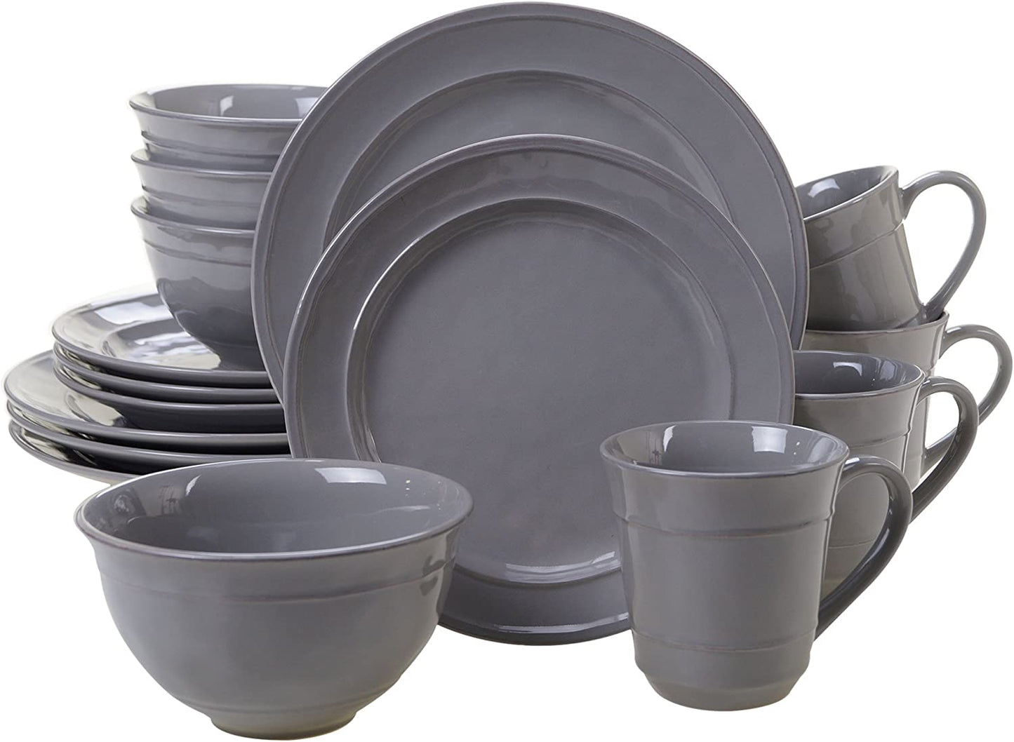 Certified International Orbit 16 pc. Dinnerware Set, Service for 4, Grey